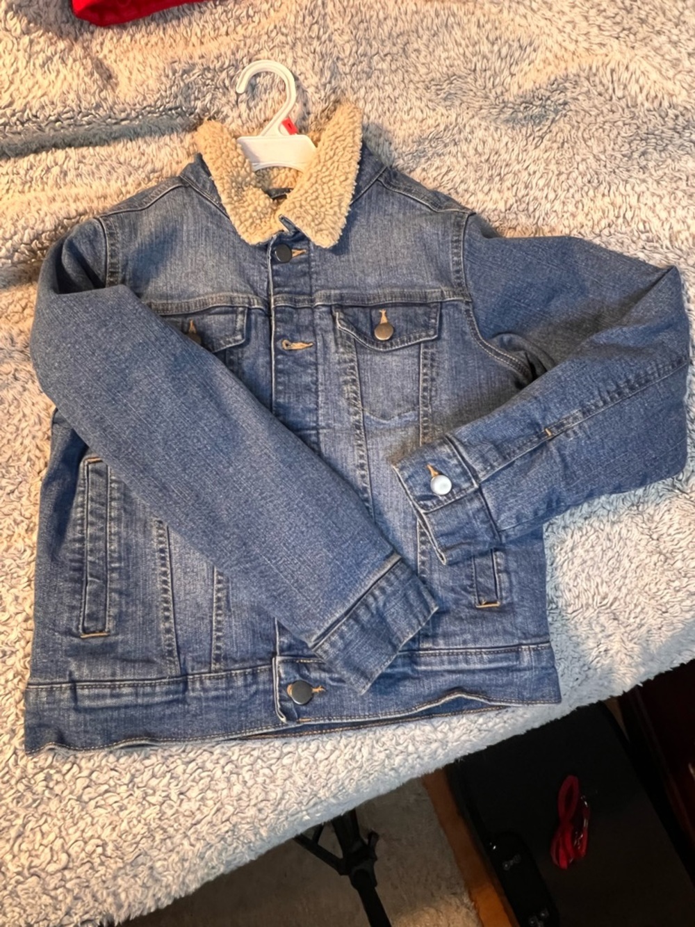 wonder nation Blue Denim Jacket with Sherpa Collar